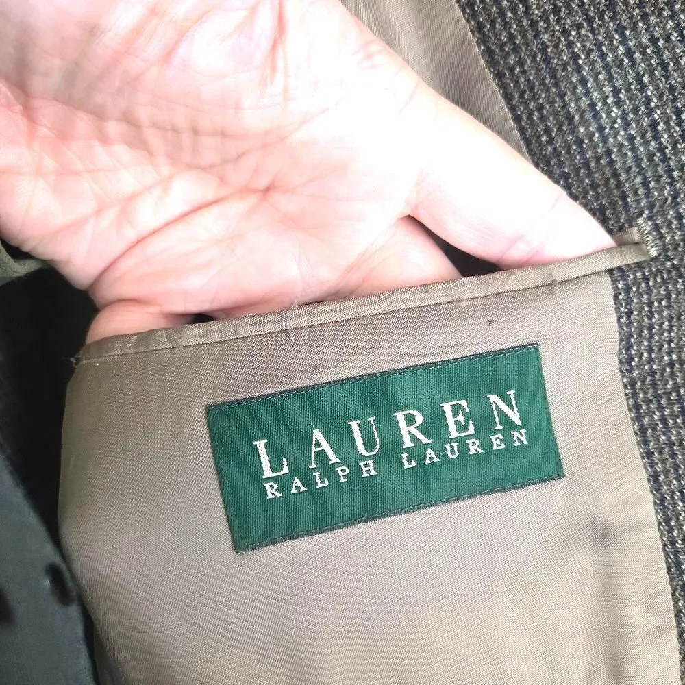 Lauren Ralph Lauren Mens Wool Blazer 48R Sport Coat Lord & Taylor Houndstoooth